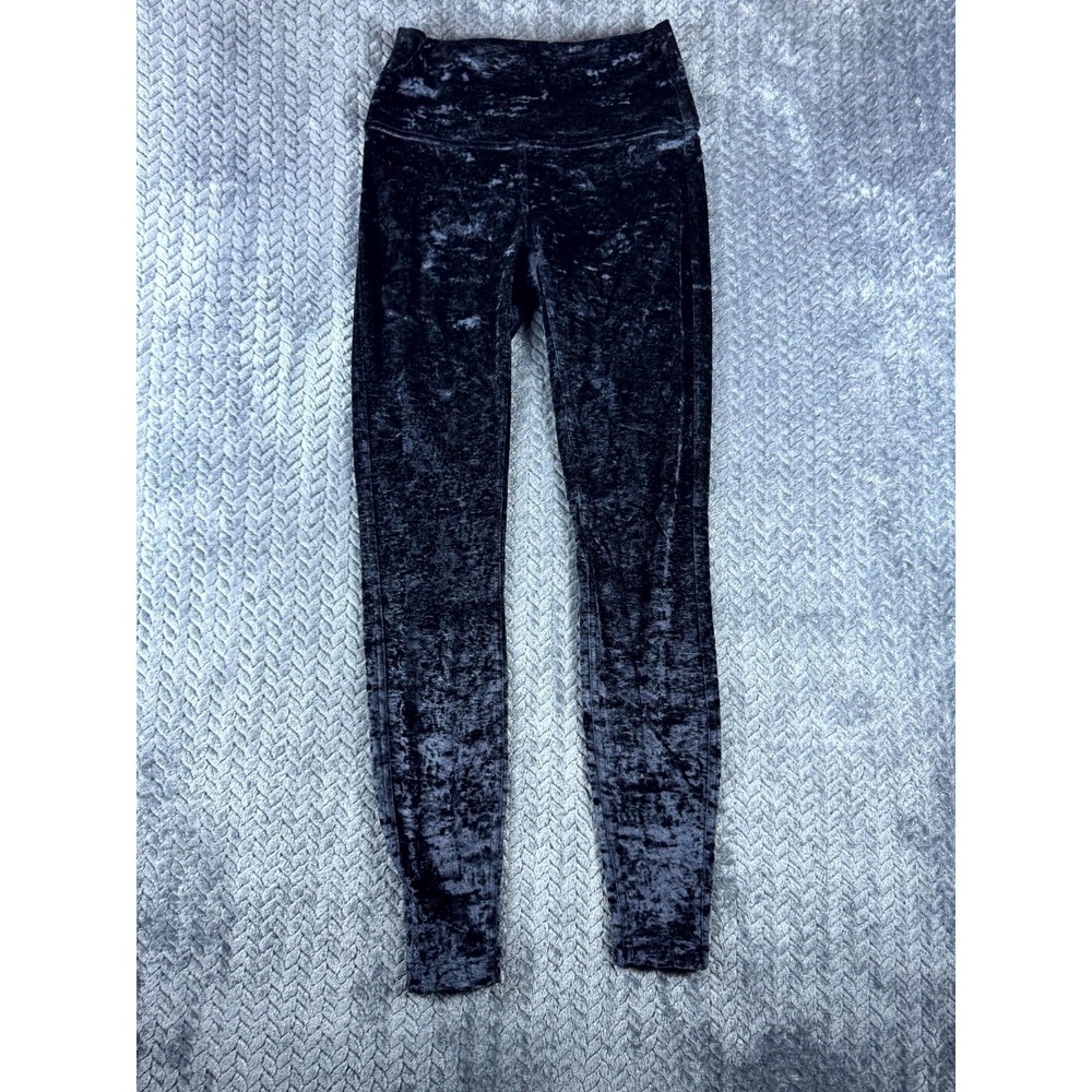 Lululemon Wunder Lounge Legging Womens 6 Black Stretch Velvet Mid Rise Yoga Gym
